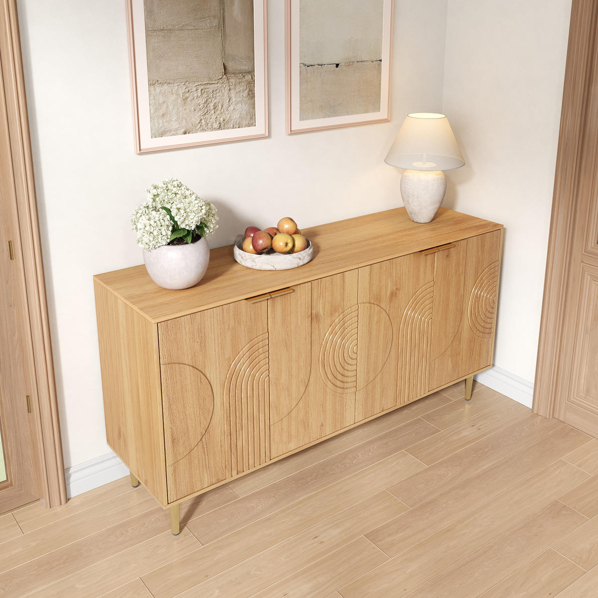 SIDEBOARD 140x40x72 cm Stauraum - Naturfarben, Holz (140/72/40cm) - Fortuna Lai
