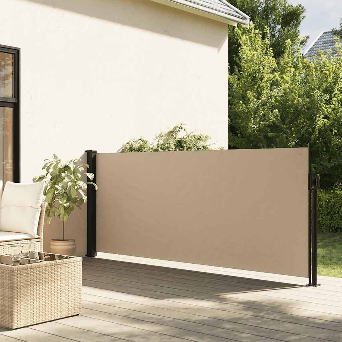 SEITENMARKISE Ausziehbar Beige 117/300 Cm - Beige, Textil (117/300cm) - vidaXL
