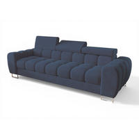 SOFA 3-sitzer Bastien In Stoff Terra - Blau, Holzwerkstoff/Textil (265/95/97cm) - Fun Möbel