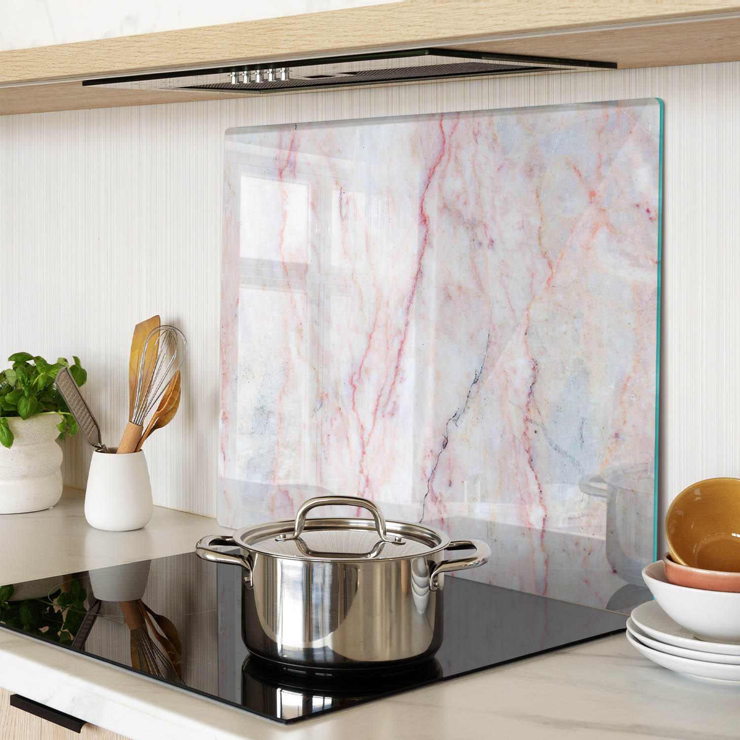 GLASPLATTE 60x52 cm Marmor - Beige, Glas (60/0.4/52cm) - TULUP