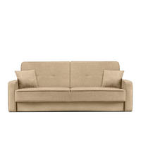 SCHLAFSOFA ORIO 3 Personen, Chenille-Stoff, Creme - Creme, Textil (219/90/90cm) - KONSIMO®