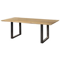 ESSTISCH Mango 180x90x76 natur lackiert / Epoxid schwarz, U-Beine anthrazit glänzend EPOXY - Naturfarben, Holz (180/90/76cm) - Massivmoebel24