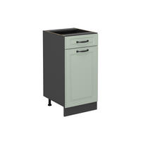 KÜCHENUNTERSCHRANK R-Line, Mint Landhaus/Anthrazit, 40 cm ohne Arbeitsplatte - Anthrazit/Grün, Holzwerkstoff (40/81.6/46cm) - Vicco