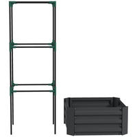 HOCHBEET 61x61x140 cm Spalier wetterfest dunkelgrau - Dunkelgrau, Metall (61/140/61cm) - Fortuna Lai