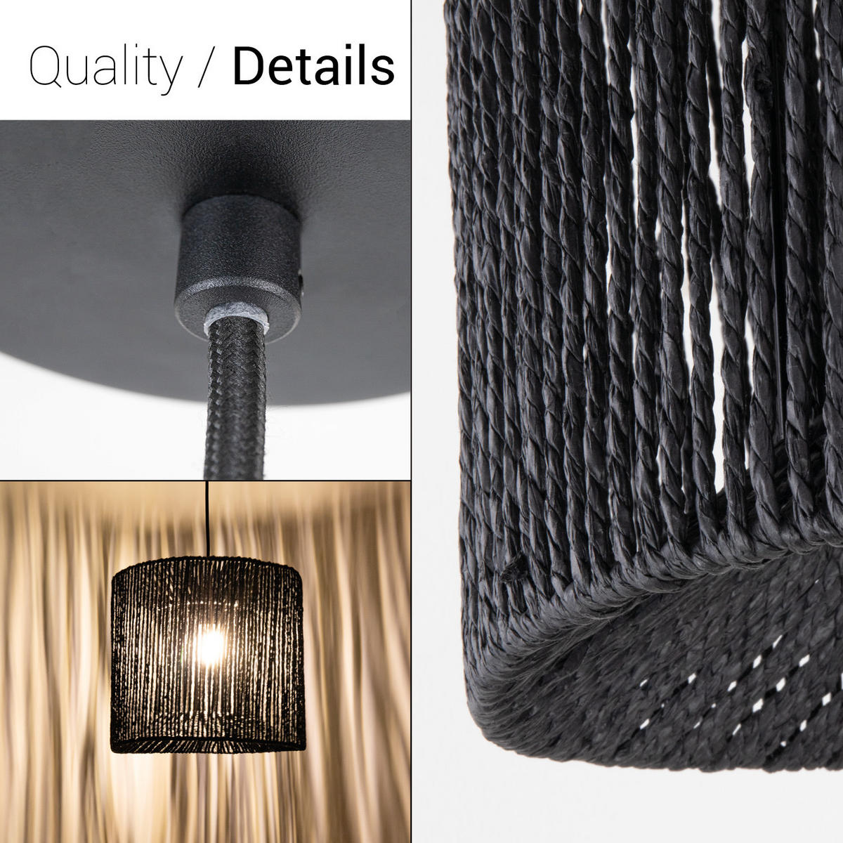 PENDELLEUCHTE Hugo Pd1 Ramira - Schwarz, Metall (33/33/30cm) - Paco Home