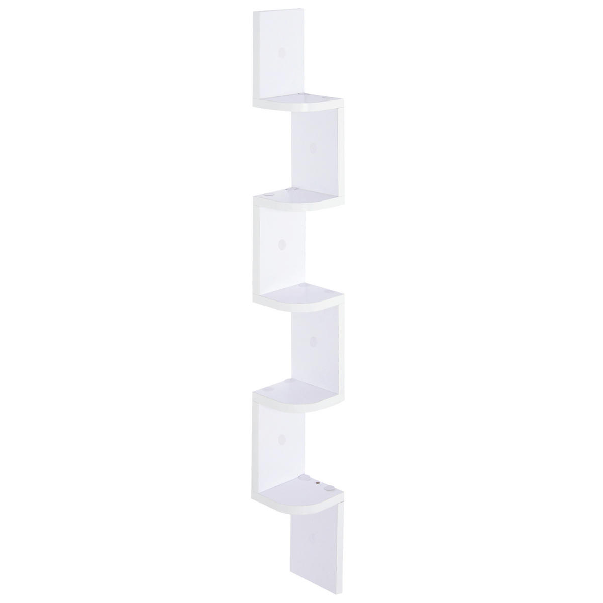 ECKREGAL Weiß 5 Ebenen Zigzag-Design 120 cm - Weiß, Holzwerkstoff (12/120/12cm) - PANGIVO