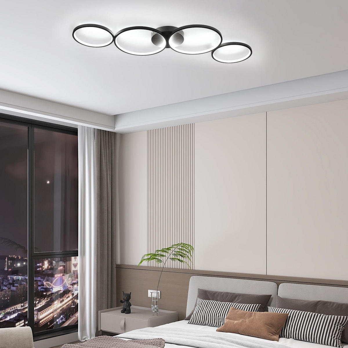 LED-DECKENLEUCHTE Maltby 100/35.5/5.8 cm - Schwarz, Metall (35.5/100/5.8cm) - Nettlife