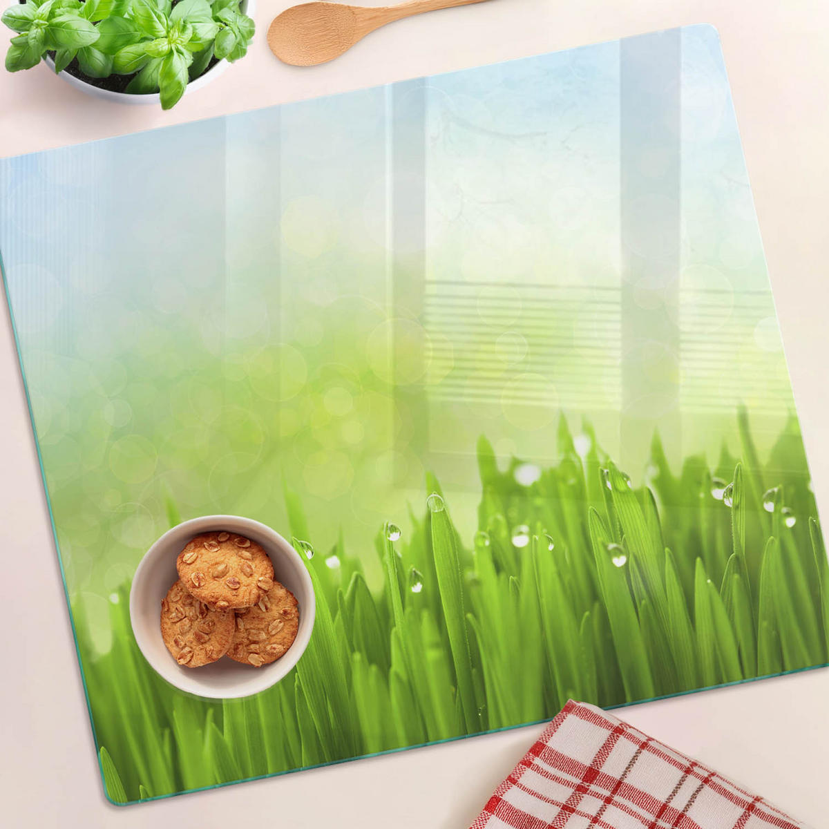 GLASPLATTE 60x52 cm Gras - Grün, Glas (60/0.4/52cm) - TULUP