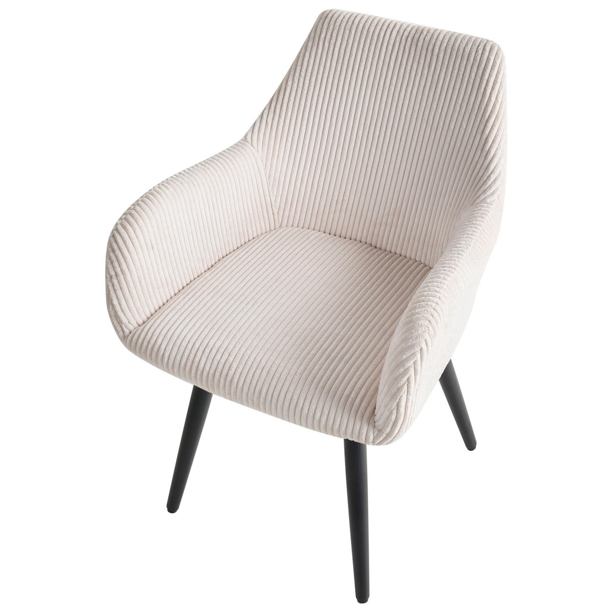 ESSZIMMERSTUHL 2er-Set Cord Hellbeige Mori - Beige, Textil (56/83/64cm) - Beliani