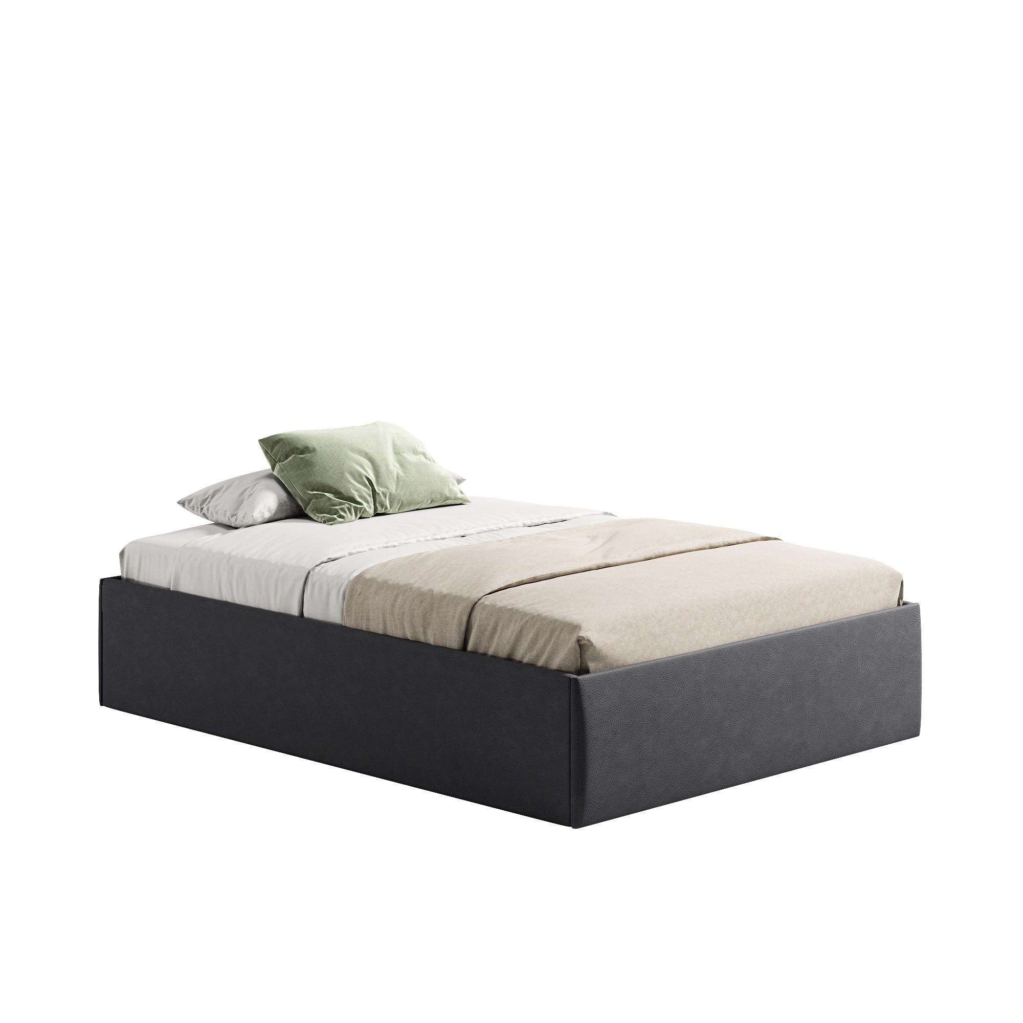 POLSTERBETT mit Stauraum & H2 Matratze 160x200 cm in Anthrazit - Anthrazit, Textil (160/200cm) - Home Collective