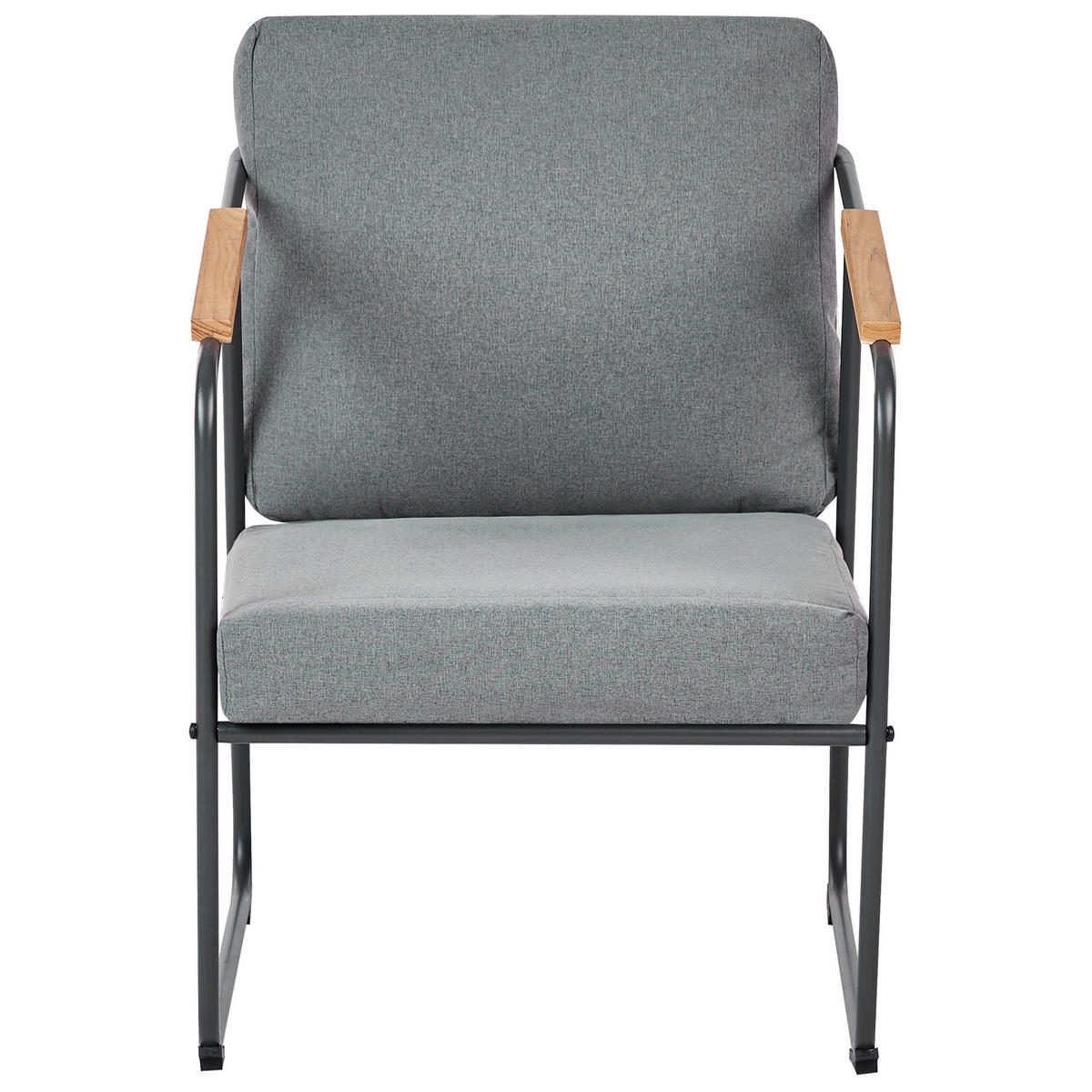 LOUNGE-SET 4-sitzer Stahl Grau Vezzana - Hellbraun/Schwarz, Metall - Beliani