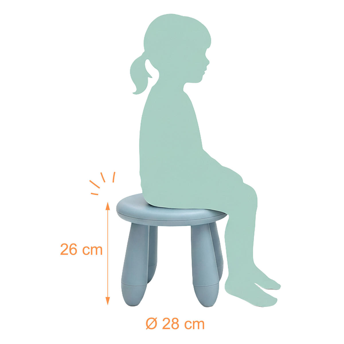 STOLIČKA Modrá plastová 26 cm - modrá, plast (28/26/28cm) - Relaxdays