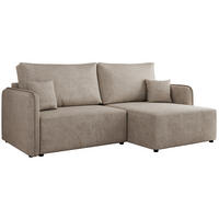 ECKSCHLAFSOFA MESTO L Beige Struktur - rechts - Beige/Schwarz, Kunststoff/Textil (147/227cm) - MKS