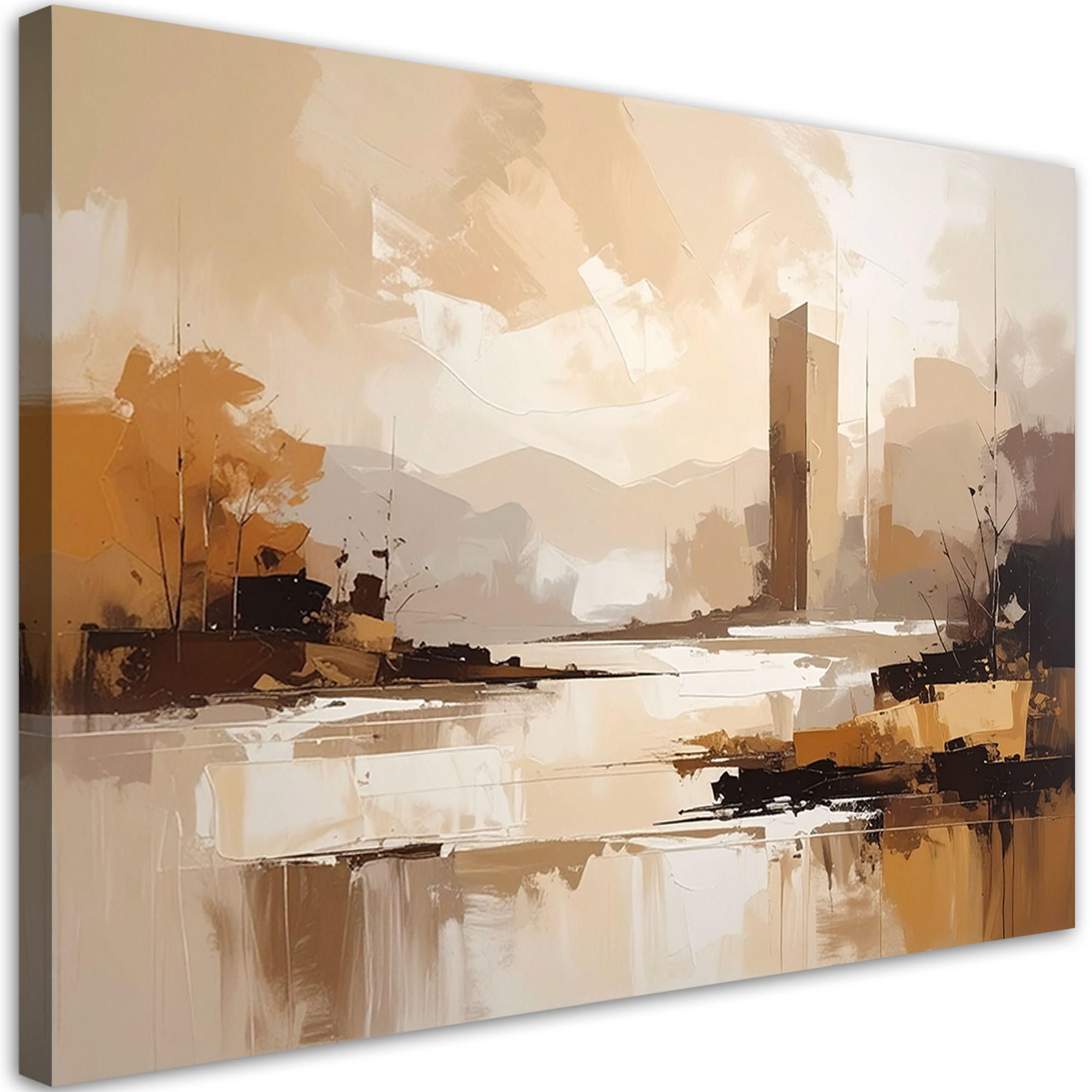 LEINWANDBILD Landschaften 120x80cm - Beige, Textil (120/80cm) - Feeby