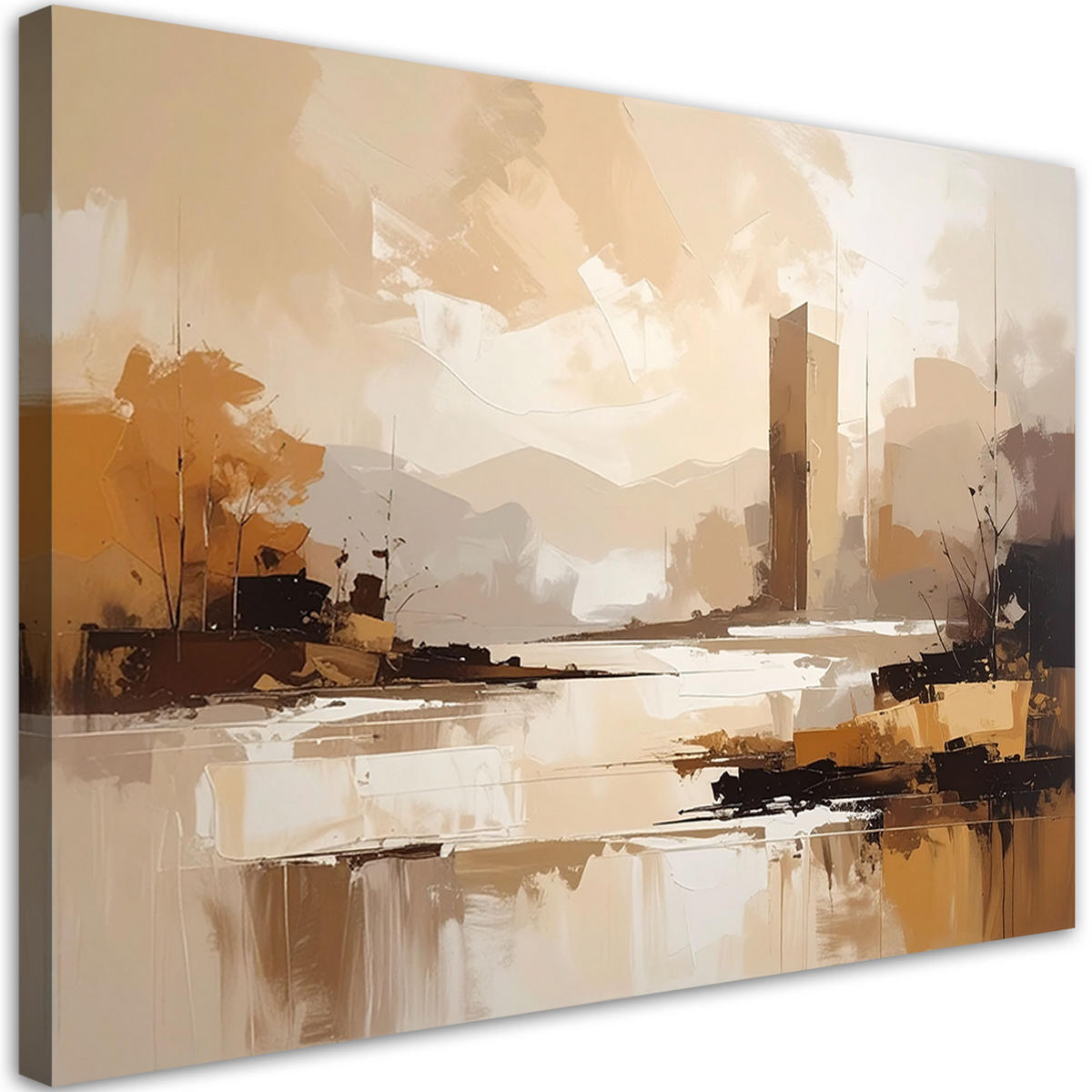 LEINWANDBILD Landschaften 120x80cm - Beige, Textil (120/80cm) - Feeby