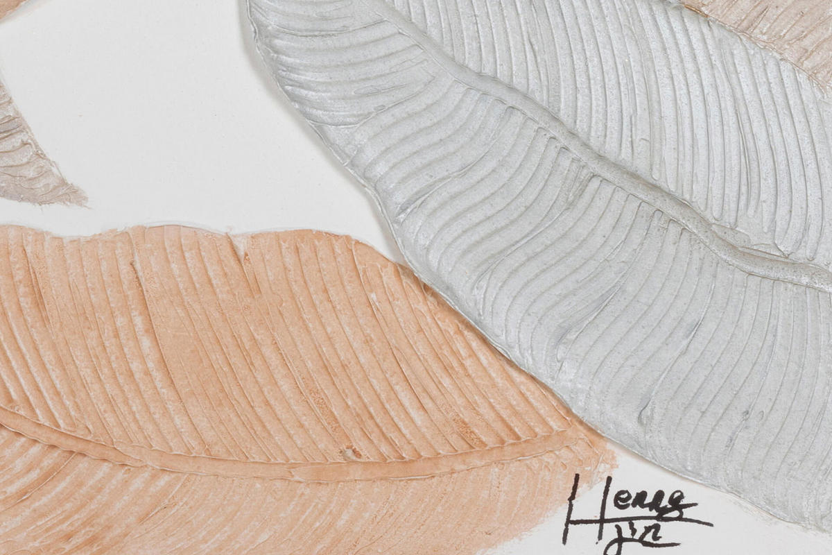 ACRYLBILD HANDGEMALT 100/75 cm - Orange/Grau, Holz/Textil (1.4/75cm) - KUNSTLOFT