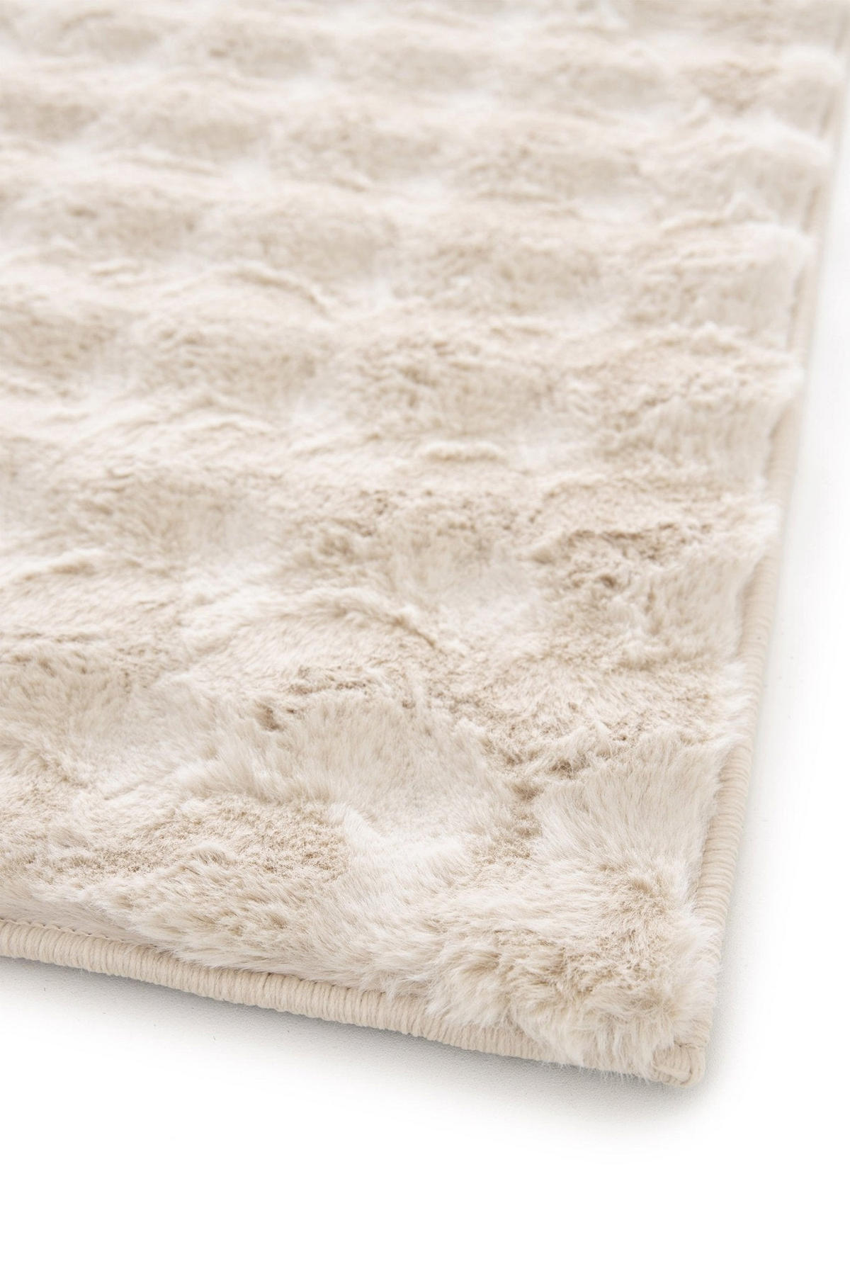 TEPPICH ultraweich mit Relief-Effekt Beige - Beige, Textil (80/150cm) - AFK Living