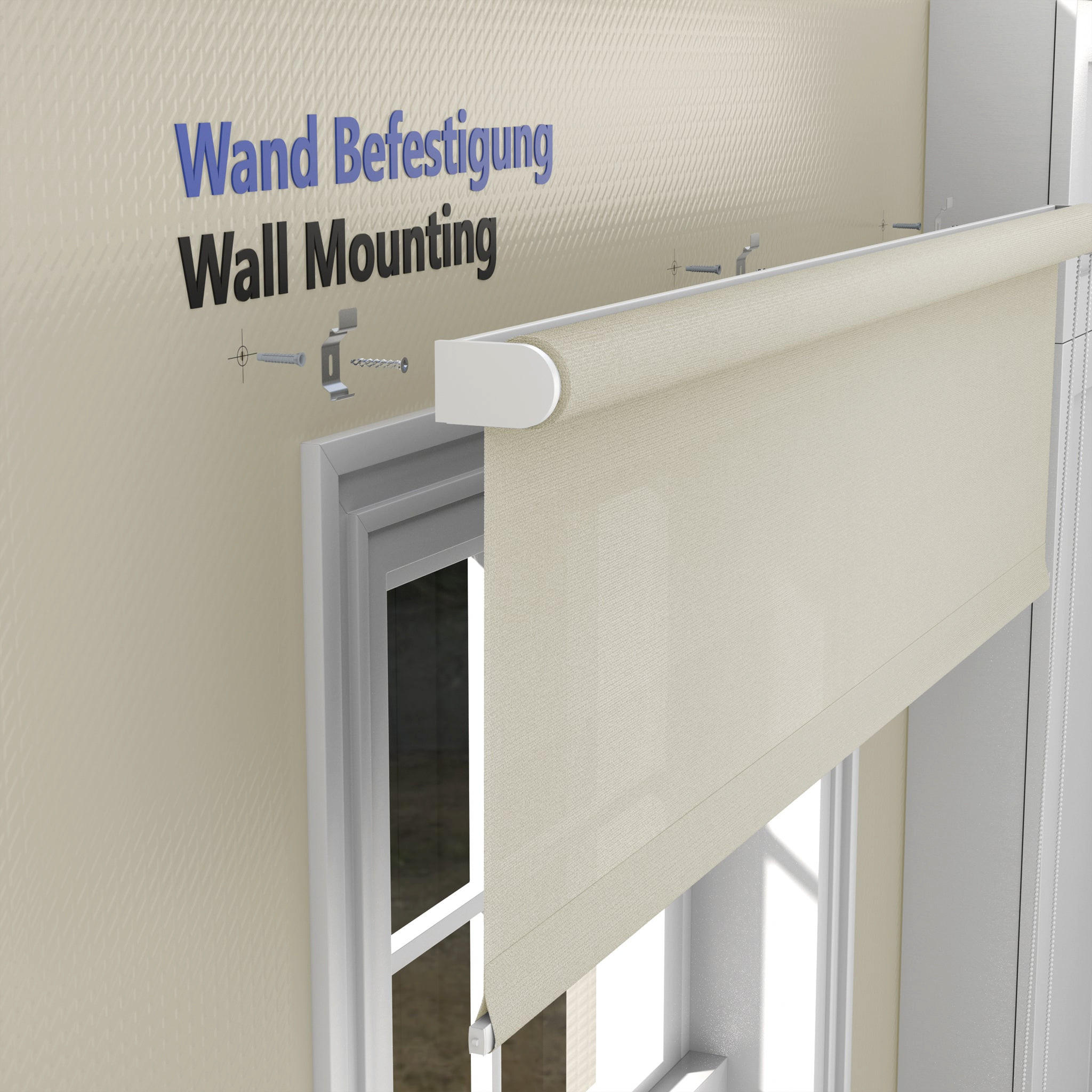 Thumbnail - Deco-Raum Rollo, Beige, Textil, 55x150 cm, Wohntextilien, Rollos & Jalousien, Rollos