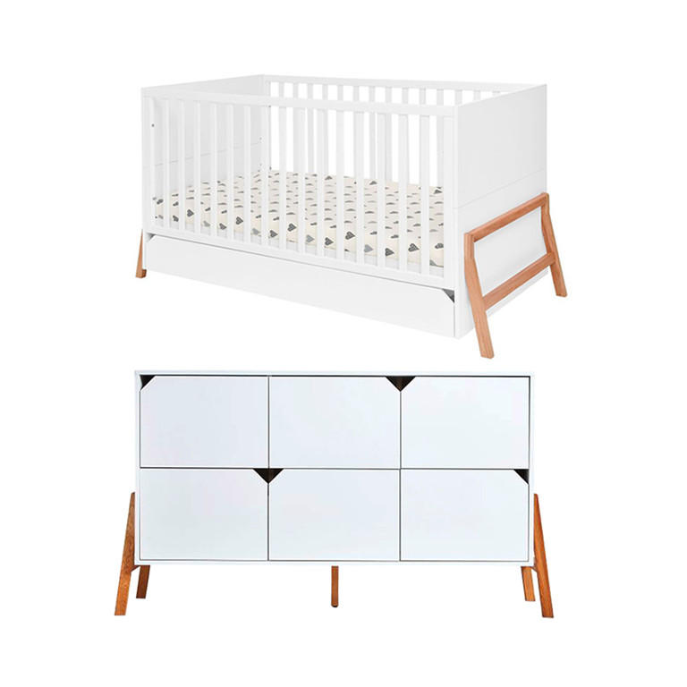 POKOJ PRO MIMINKO 2DÍLNÝ Bílá - bílá, kompozitní dřevo (161/90/75cm) - Petits-meubles