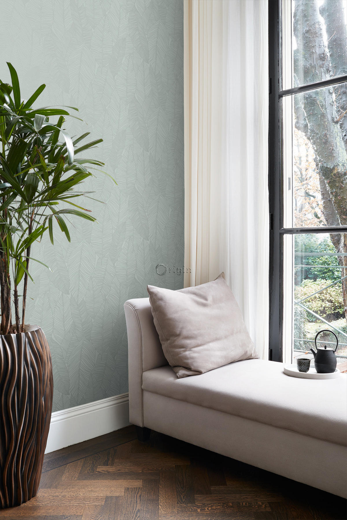 TAPETE Blätter 53 cm x 10.05 m - Blau, Papier (53/1000cm) - Origin Wallcoverings