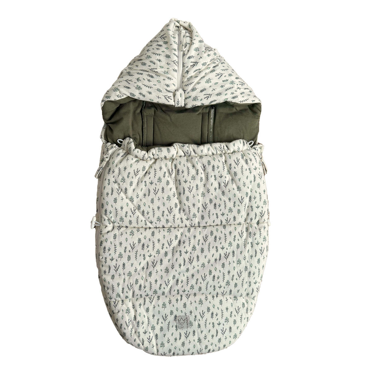 BABYSCHALENFUSSSACK Small Jersey Hooded, leave - Weiß, Textil (40/9/80cm) - Kaiserbaby