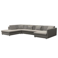 WOHNLANDSCHAFT - Schwarz/Grau, Kunststoff/Textil (431/84/272cm) - home24