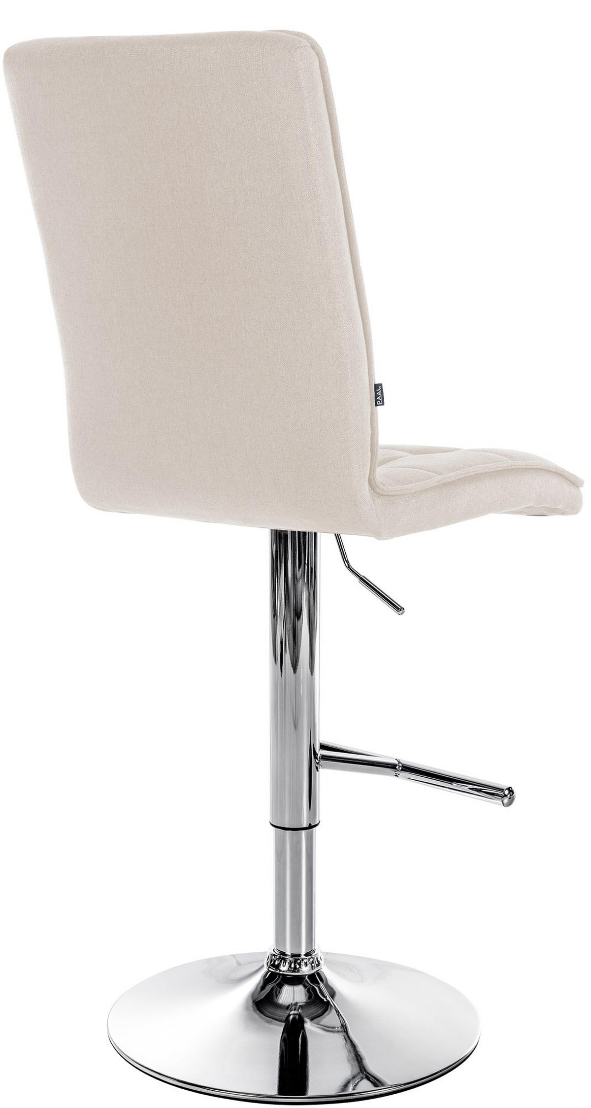 BARHOCKER Stoff creme - Chromfarben/Creme, Textil/Metall (45/112/54cm) - CLP