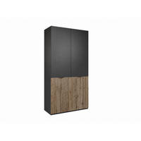 DREHTÜRENSCHRANK ATELIO 101/200/51 cm Modern Kleiderschrank 2-türig Schwarz - Schwarz, Holzwerkstoff (101/200/51cm) - MASSENO