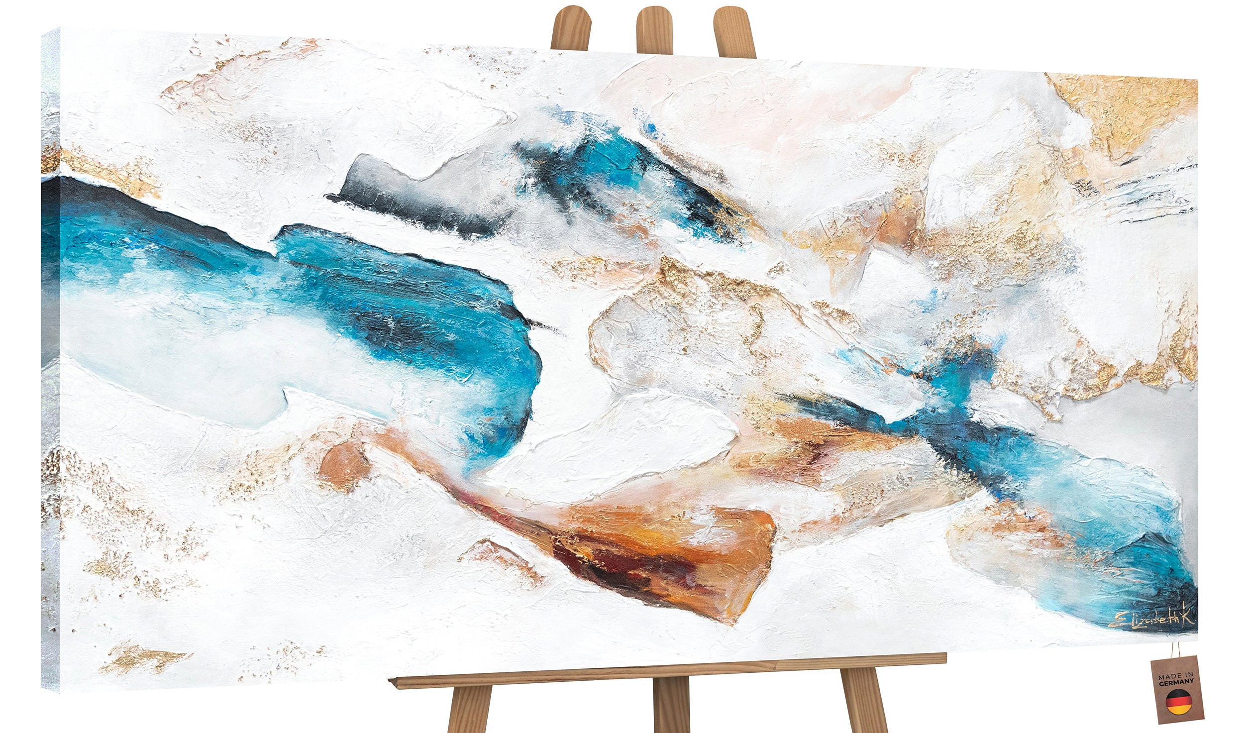 GEMÄLDE Smaragd auf Keilrahmen 140x70 cm - Multicolor, Holz (140/70cm) - YS-art gallery