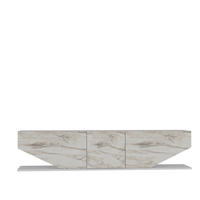 TV-ELEMENT Perle Marmor Weiß - Creme/Weiß, Holzwerkstoff (180/40/30cm) - Decorotika