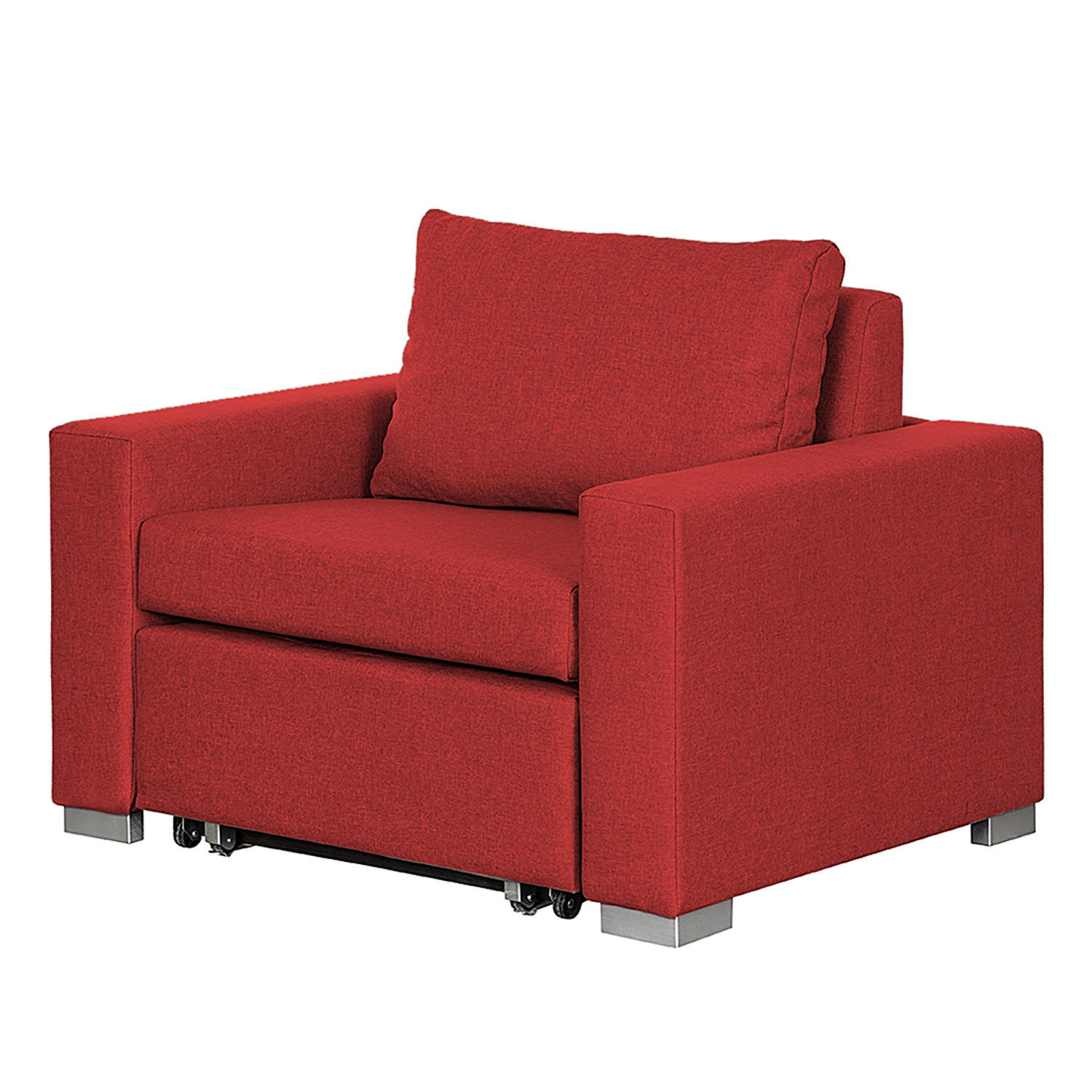 SCHLAFSESSEL - Silberfarben/Rot, Textil (110/90/90cm) - home24