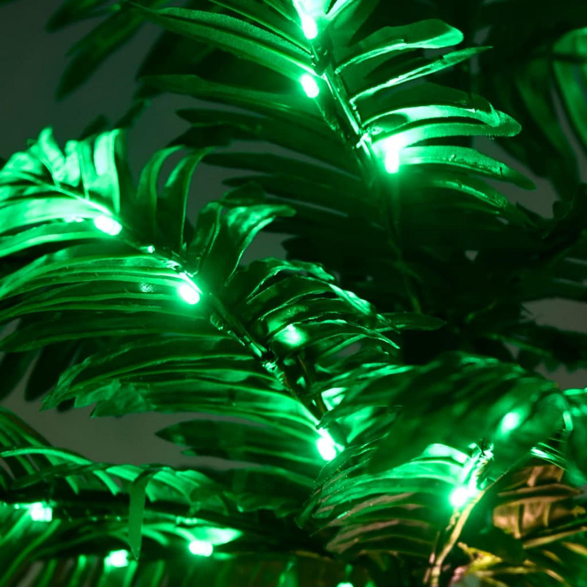WEIHNACHTSBAUM Palme Künstlicher Mit 88 Leds Warmweiss 150 Cm - Weiß, Metall (150cm) - vidaXL