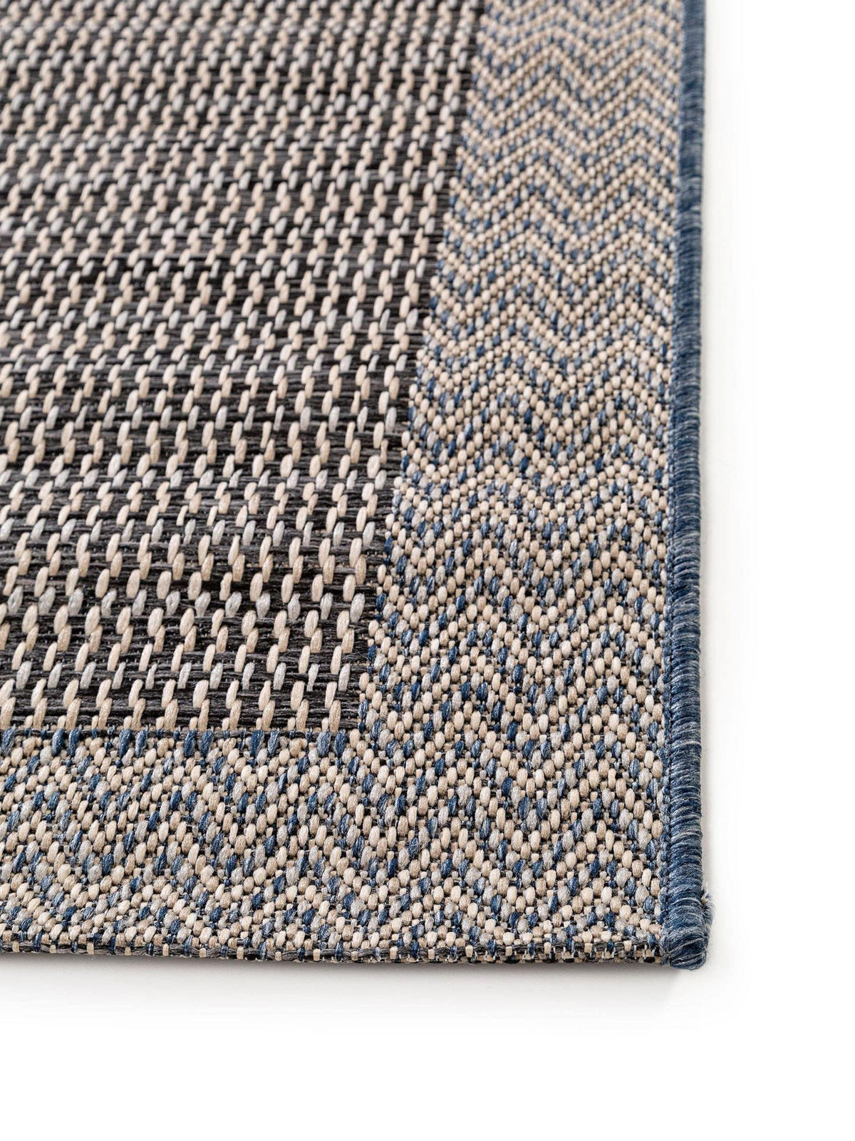 VNITŘNÍ a venkovní běhoun River Béžová/Modrá 67x240 cm - béžová, textil/umělá hmota (67/1cm) - KUNSTLOFT