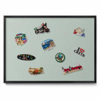 MAGNETTAFEL 70x50 cm Schwarzer Rahmen Seladongrün - Pastellblau, Metall (70/50/0.4cm) - TULUP