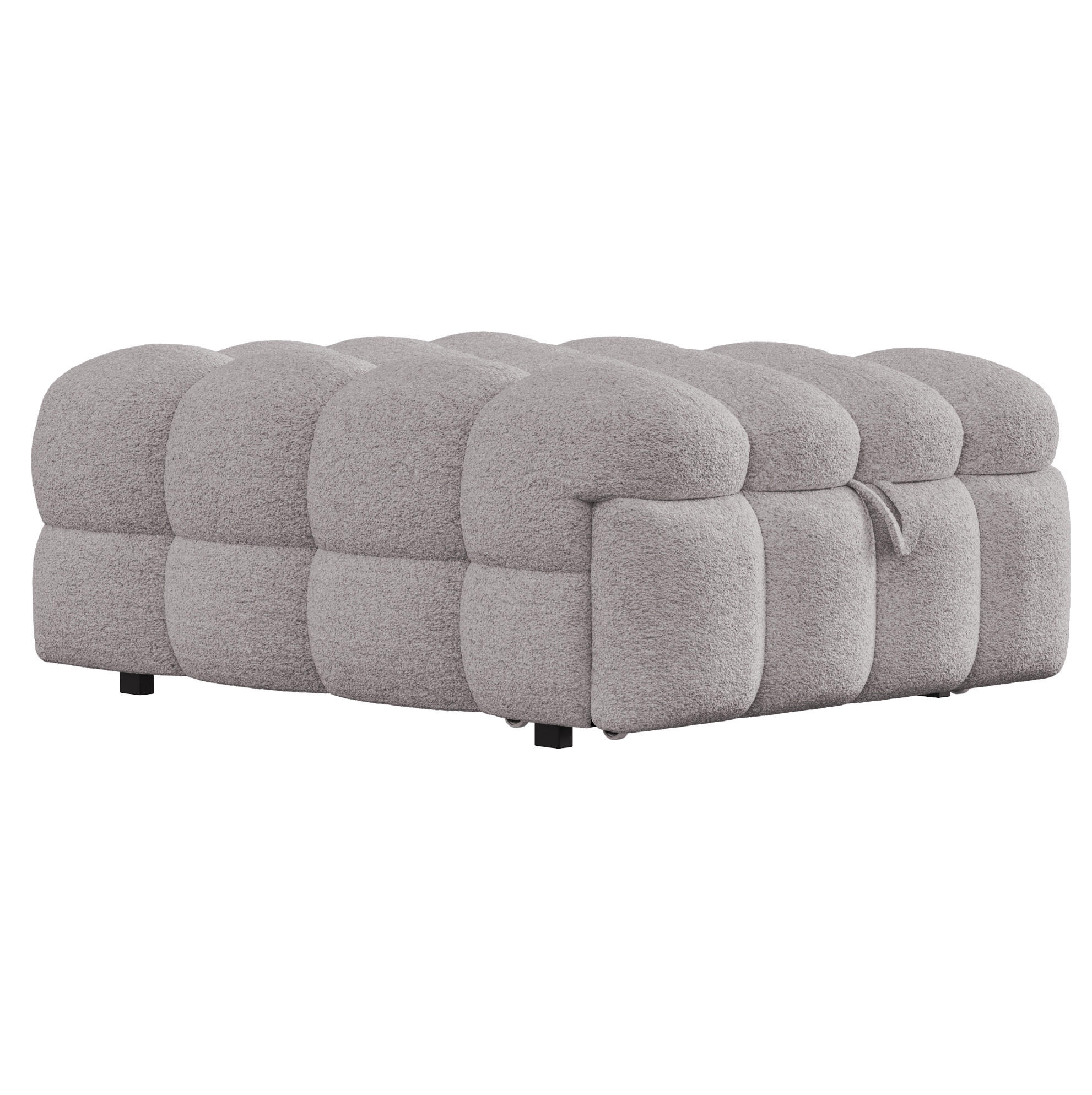 BETT 183/76/42 cm Grau aus Teddy mit 2-in-1-Funktion - Grau, Textil (70/180cm) - OKMYHOME