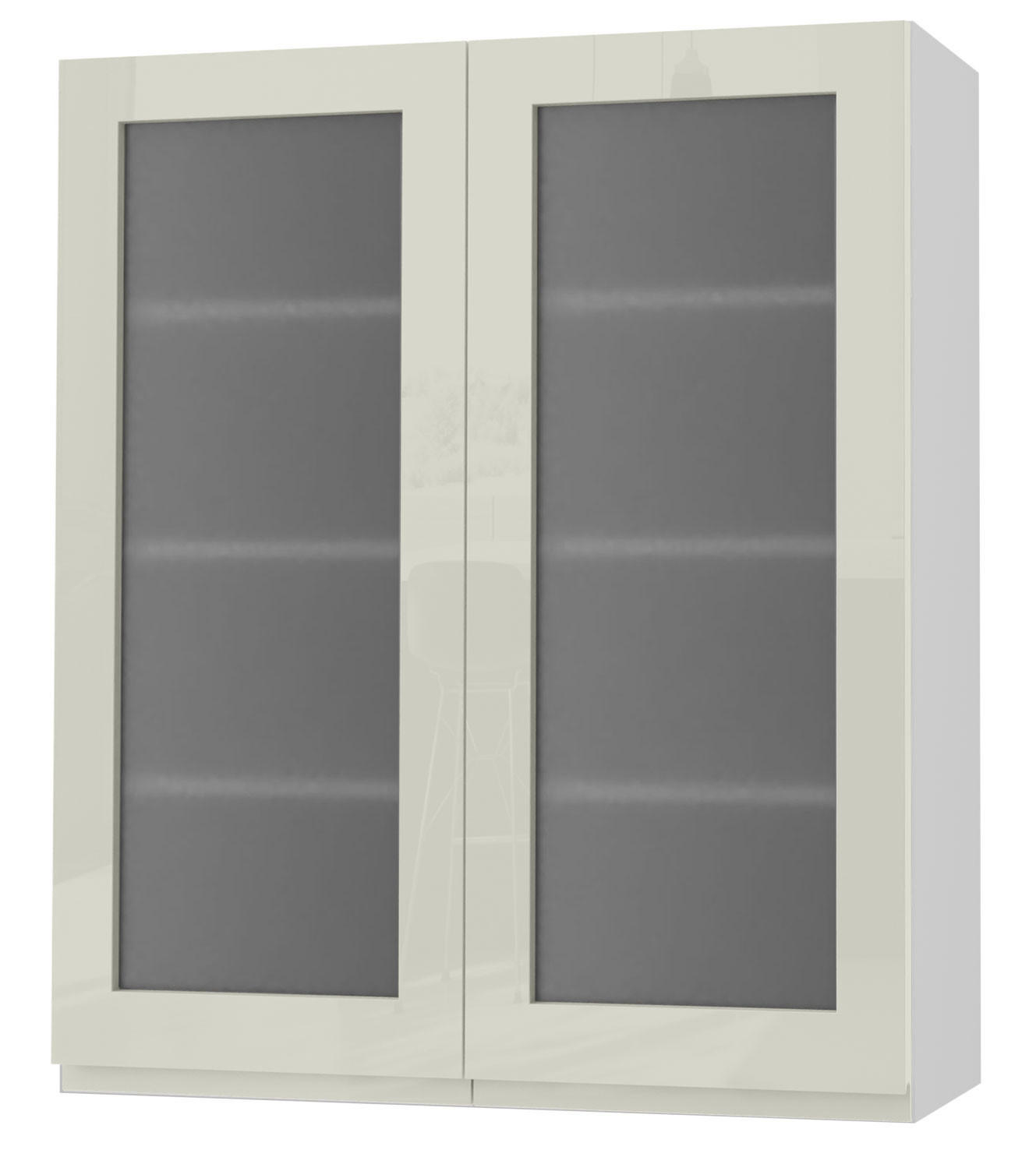 HÄNGESCHRANK Florence W4S/80 Weiß / RAL 1013 perlweiß HG 80 / 32,5 / 96cm - Weiß Hochglanz/Weiß, Holz/Holzwerkstoff (80/96/32.5cm) - Feldmann-Wohnen