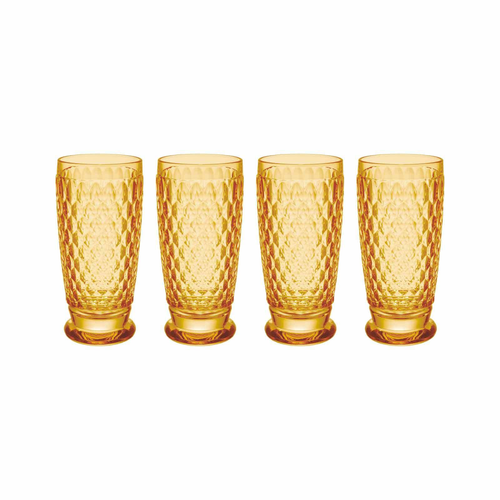 LONGDRINKGLÄSER Boston Coloured Saffron 400 ml 4er Set - Gelb, Glas (0.4L) - Villeroy & Boch