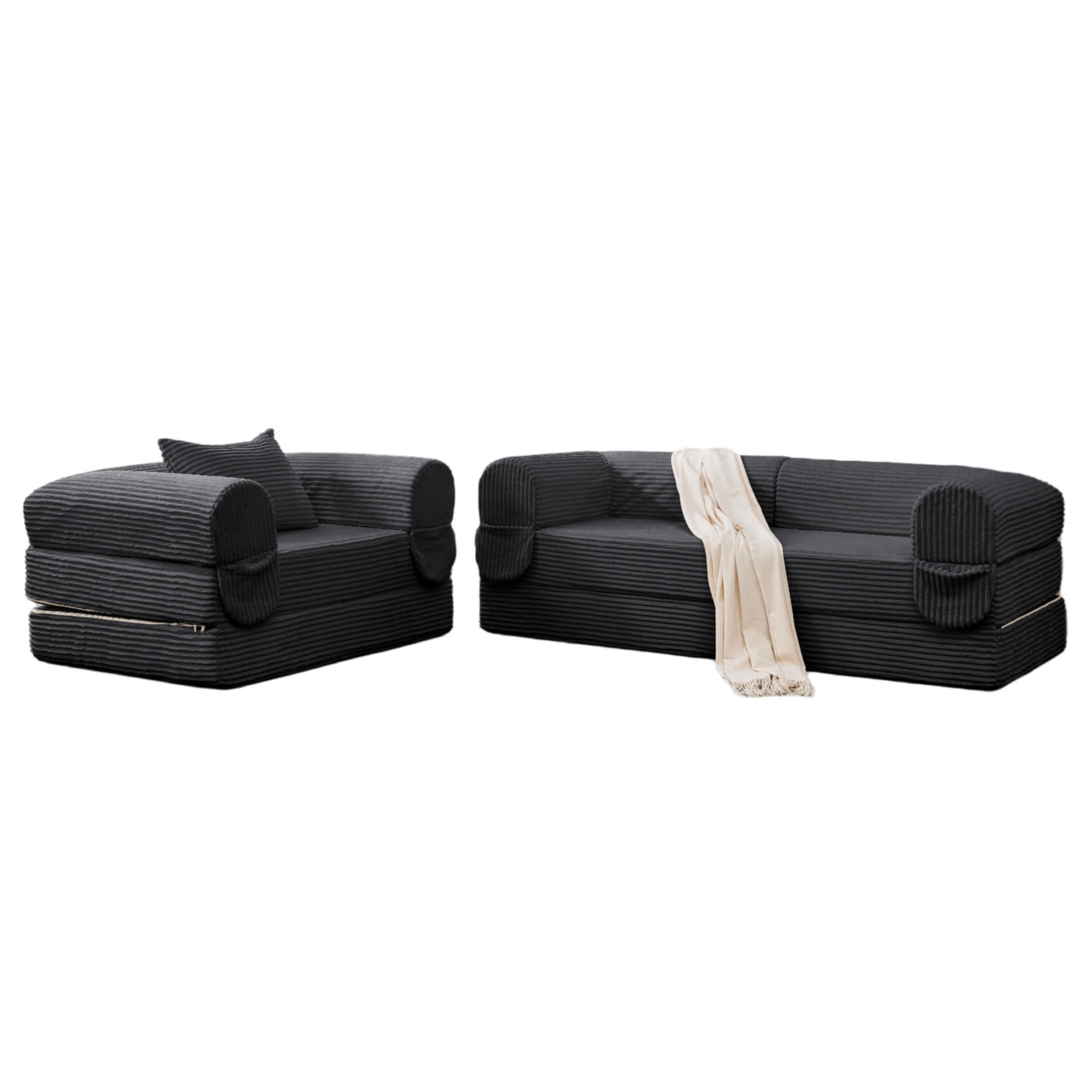 ComfortXL Sitzgarnitur Grau 78x65x190 cm