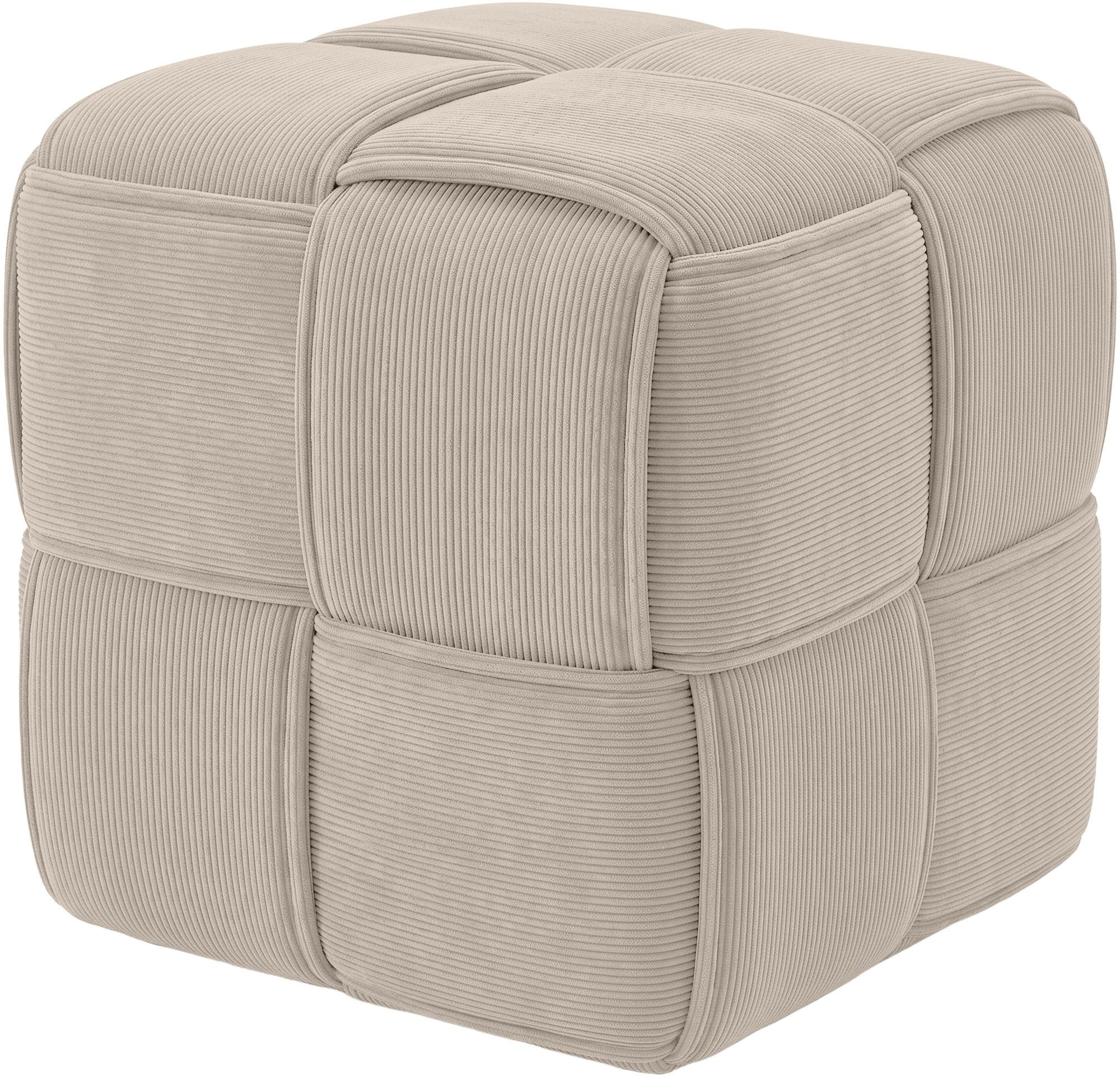 SITZWÜRFEL eckig 40/40/40 cm Cord Creme - Creme, Kunststoff/Textil (40/40/40cm) - CLP