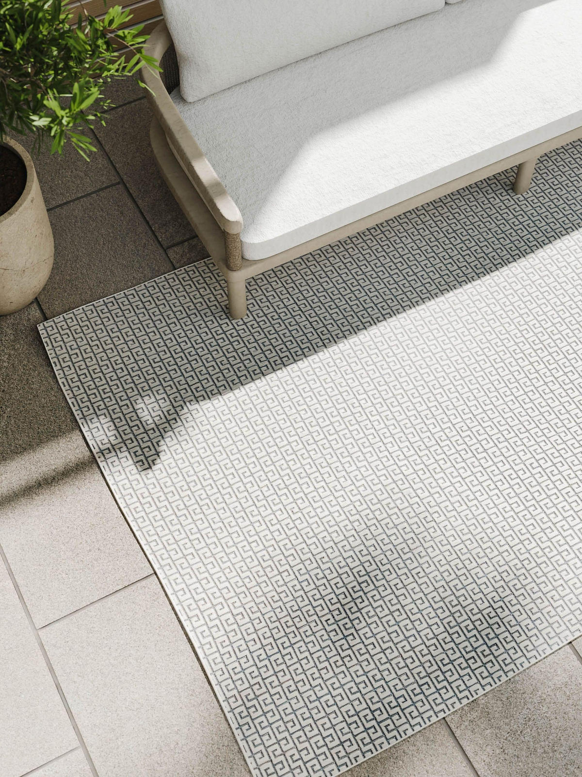 OUTDOORTEPPICH Lou Weiß 80x150 cm - Weiß, Kunststoff (80/150cm) - benuta