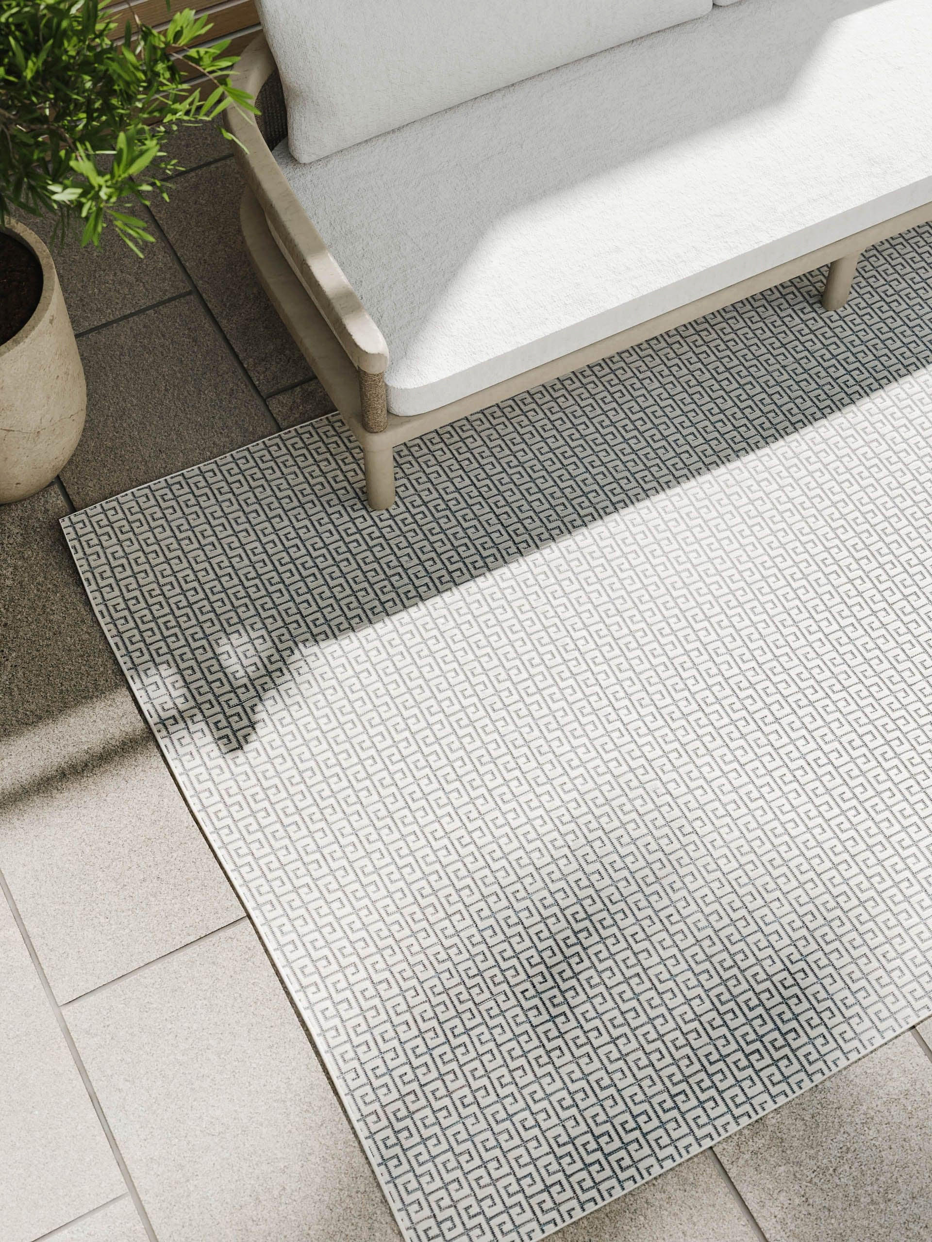 Thumbnail - benuta Outdoorteppich, Weiß, Kunststoff, Rechteckig, 240x350 cm, wasserabweisend, Teppiche & Böden, Teppiche, Outdoortep...