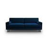 AUSKLAPPBARES-SOFA mit Bettkasten Scott aus Samt königsblau 3 Sitzplätze - Blau, Textil (97/87/212cm) - Micadoni