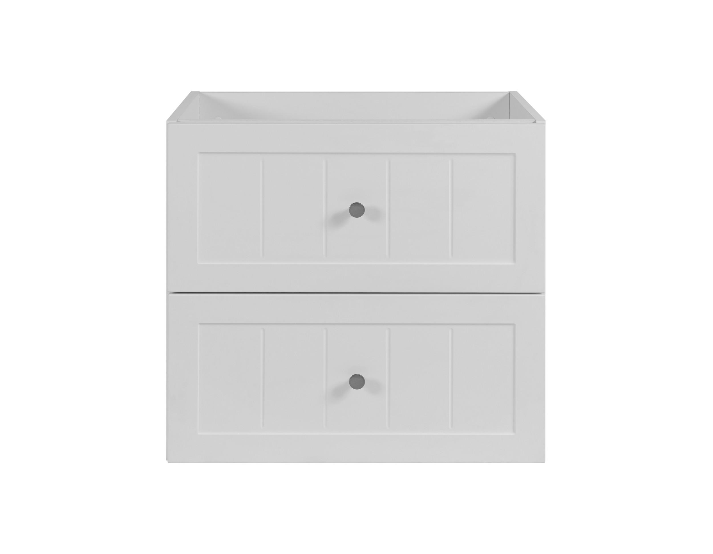 WASCHTISCHUNTERSCHRANK im klassischen Stil, weiß, 60 x 57 x 46 cm - Silberfarben/Weiß, Holzwerkstoff (60/57/46cm) - 3XE LIVING