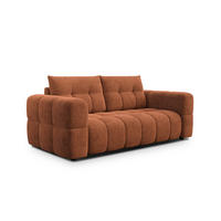 SOFA CLOUDI 2,5-Sitzer, rostrot - Schwarz/Orange, Holz/Textil (211/89/104cm) - Courtois Laville