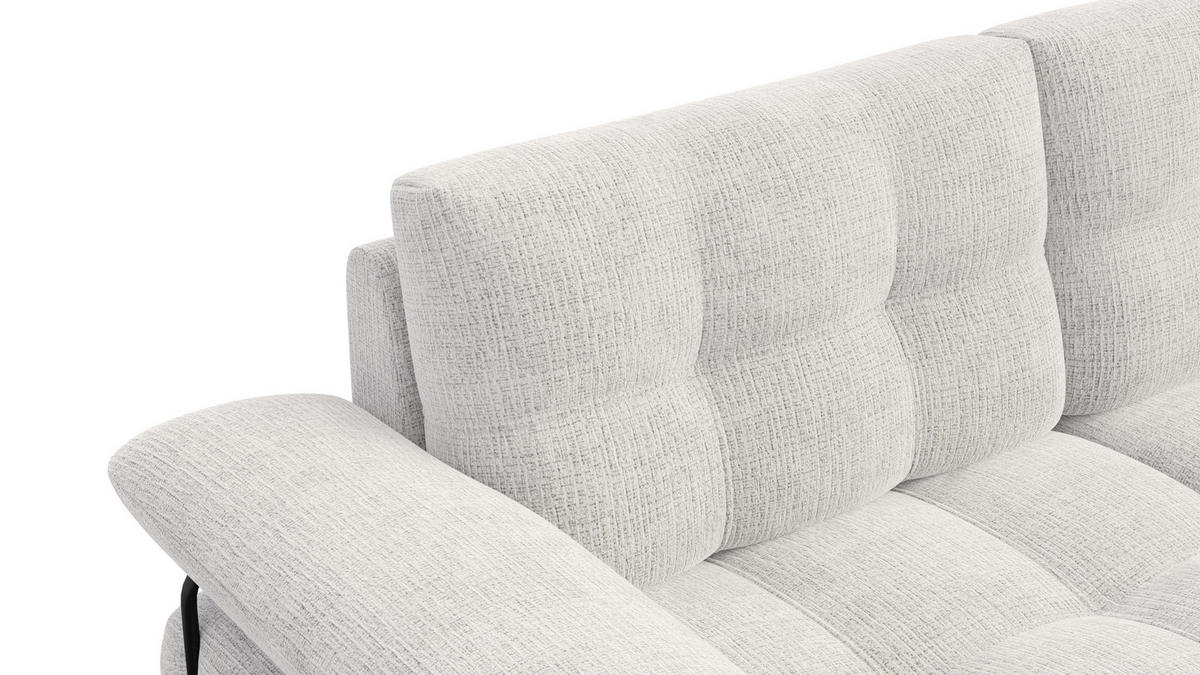 SOFA BUBBARA 2,5-Sitzer, creme - Creme/Schwarz, Holz/Textil (215/87/96cm) - Courtois Laville
