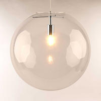 PENDELLEUCHTE Orb Chrom/Klar Ø 50cm - Chromfarben/Klar, Glas (50/50/50cm) - s.luce
