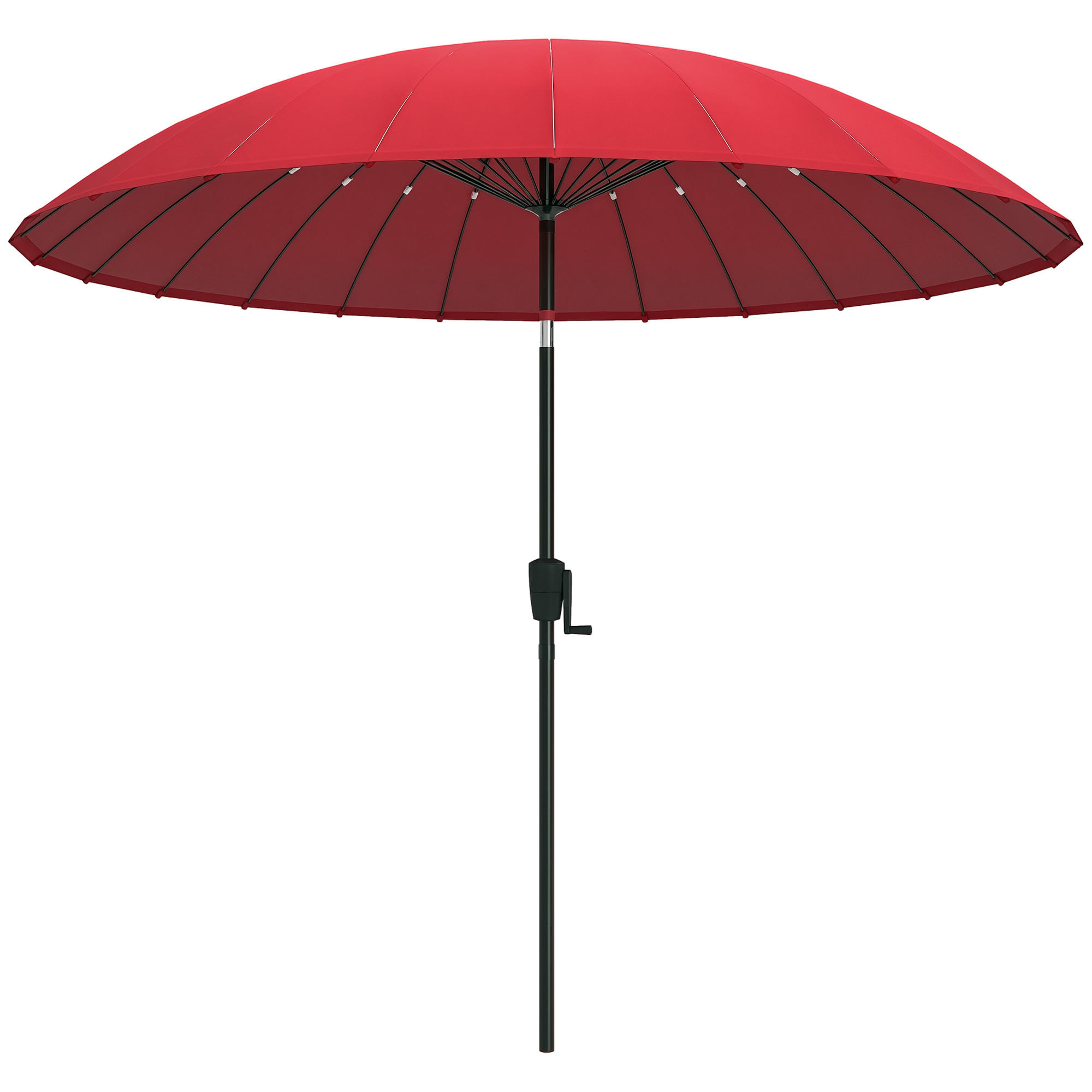 SONNENSCHIRM DE-11388 neigbar, mit Kurbel, 24 Streben Rot - Rot, Metall (260/260cm) - ComfortXL