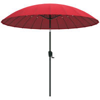 SONNENSCHIRM DE-11388 neigbar, mit Kurbel, 24 Streben Rot - Rot, Metall (260/260cm) - ComfortXL
