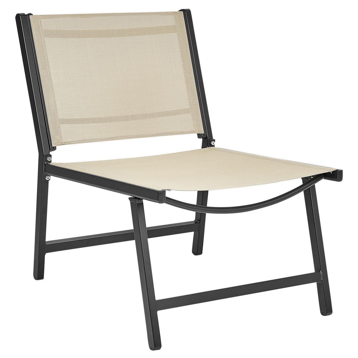 GARTENSTUHL Beige-Schwarz Marceddi - Beige/Schwarz, Textil (54/70/60cm) - Beliani