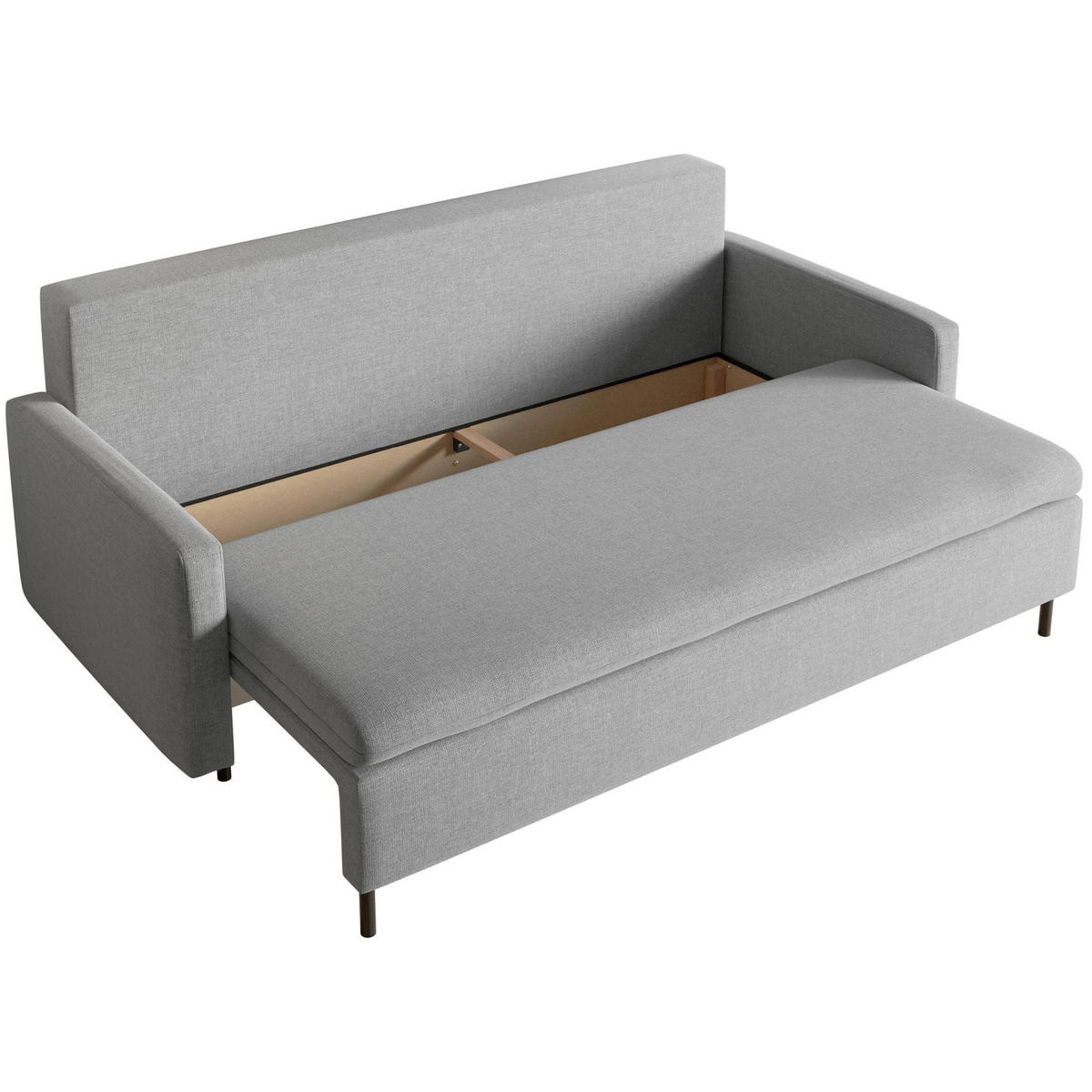3-SITZER SOFA Umpro Chenille Grau - Schwarz/Grau, Textil/Metall (220/96/95cm) - Selsey